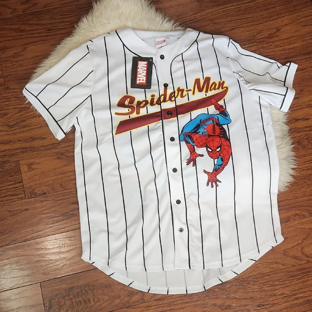 Marvel Spider-Man Striped Baseball Jersey - Picture 1 of 5